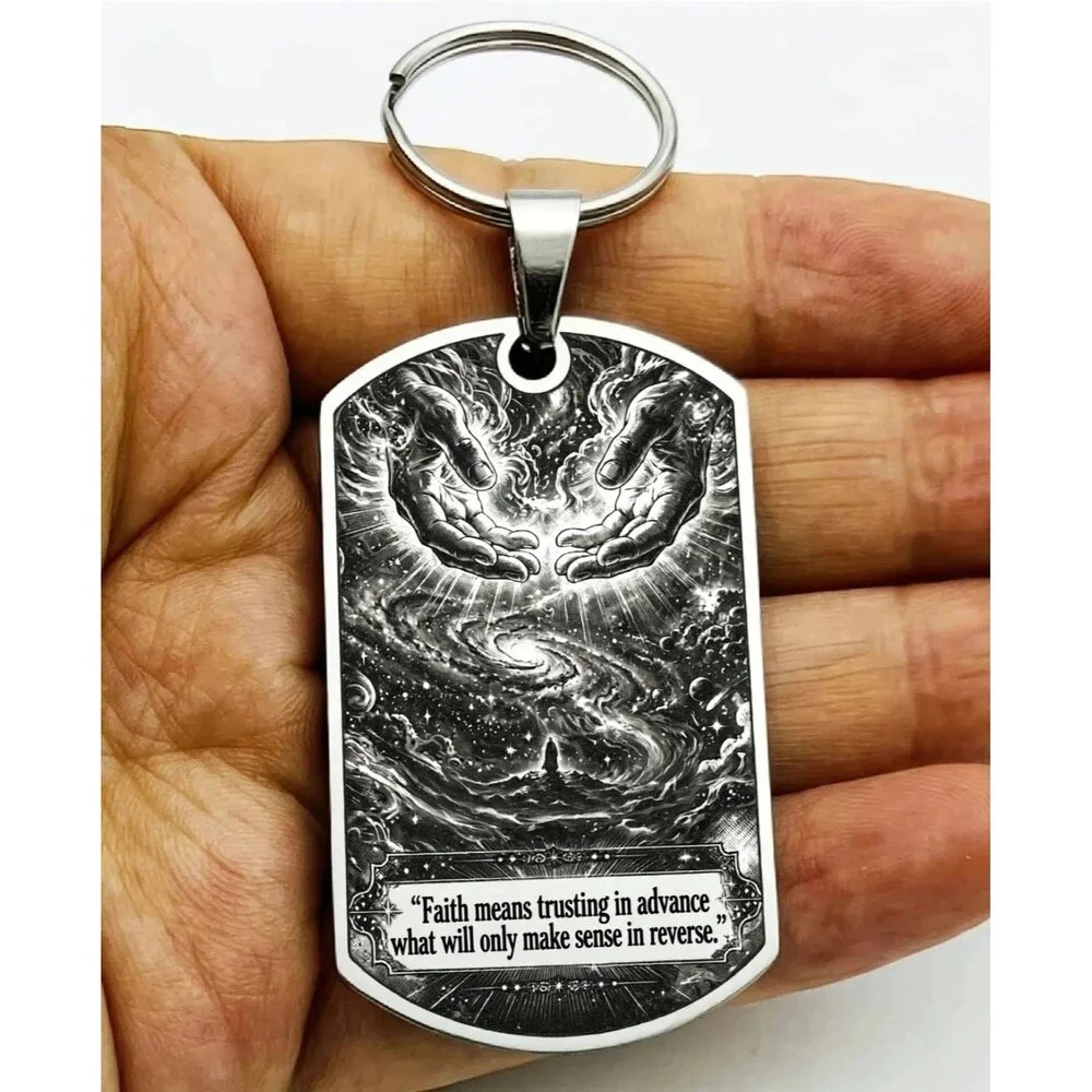 God Lord Jesus Philip Yancey Faith means believing in advance Stainless Keychain